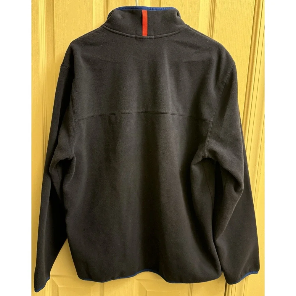 Polo Ralph Lauren Men Fleece pullover 1/4 Snaping Mock neck Navy Sweater Size‎ L